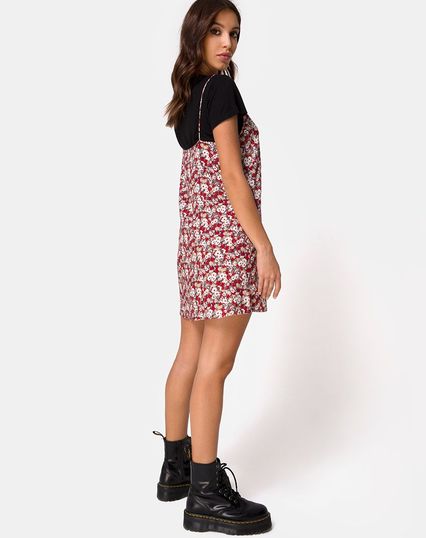 Bild von Sanna Slip Dress in Floral Charm Rot
