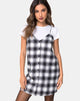 Image of Sanna Kleid aus kariertem Schwarz und Weiß