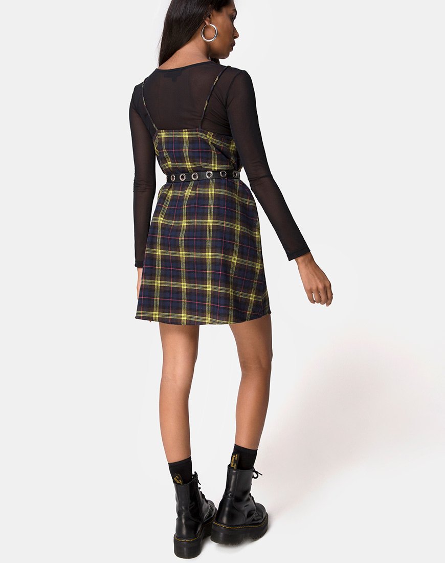 Image of Sanna Slip Dress in Karo Braun Gelb