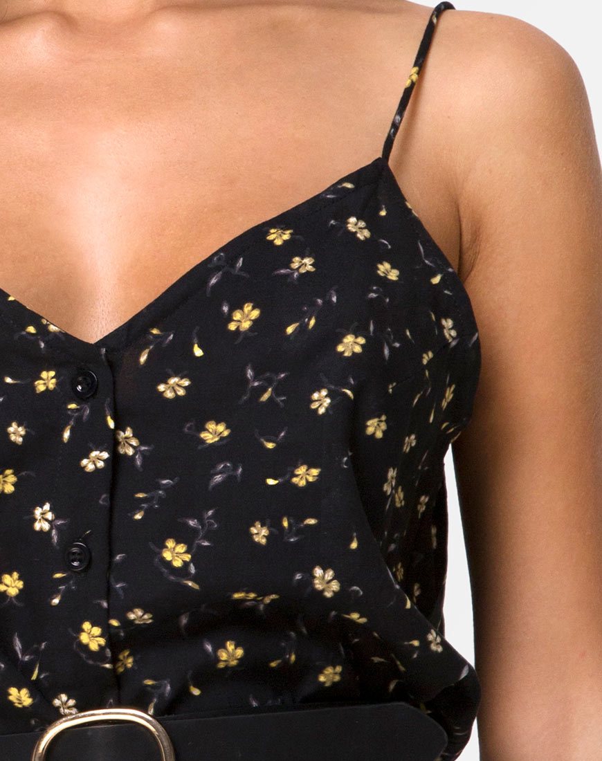 Bild von Sanna Slip Dress in Pretty Petal Schwarz