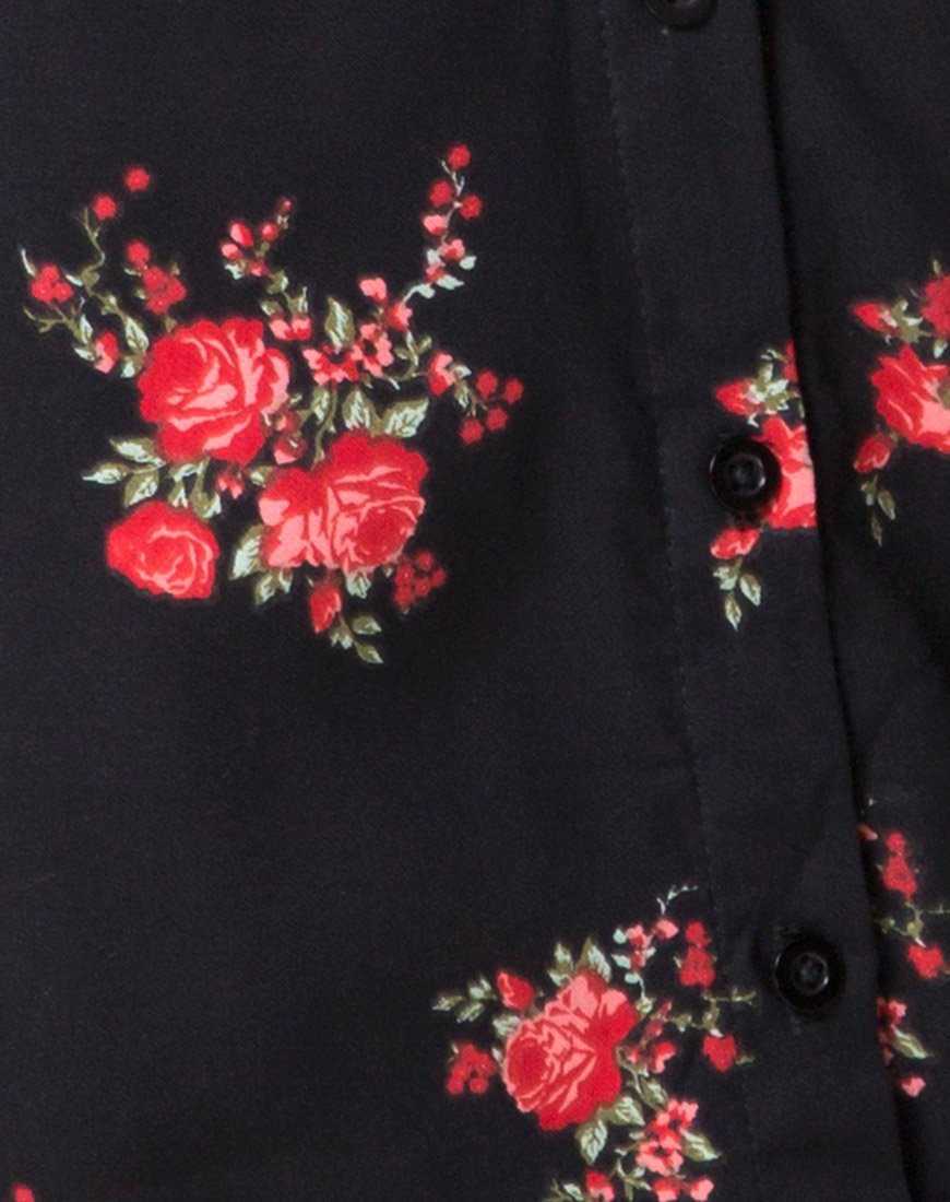Image of Sanna Slip Dress in Soi Rose Schwarz und Rot