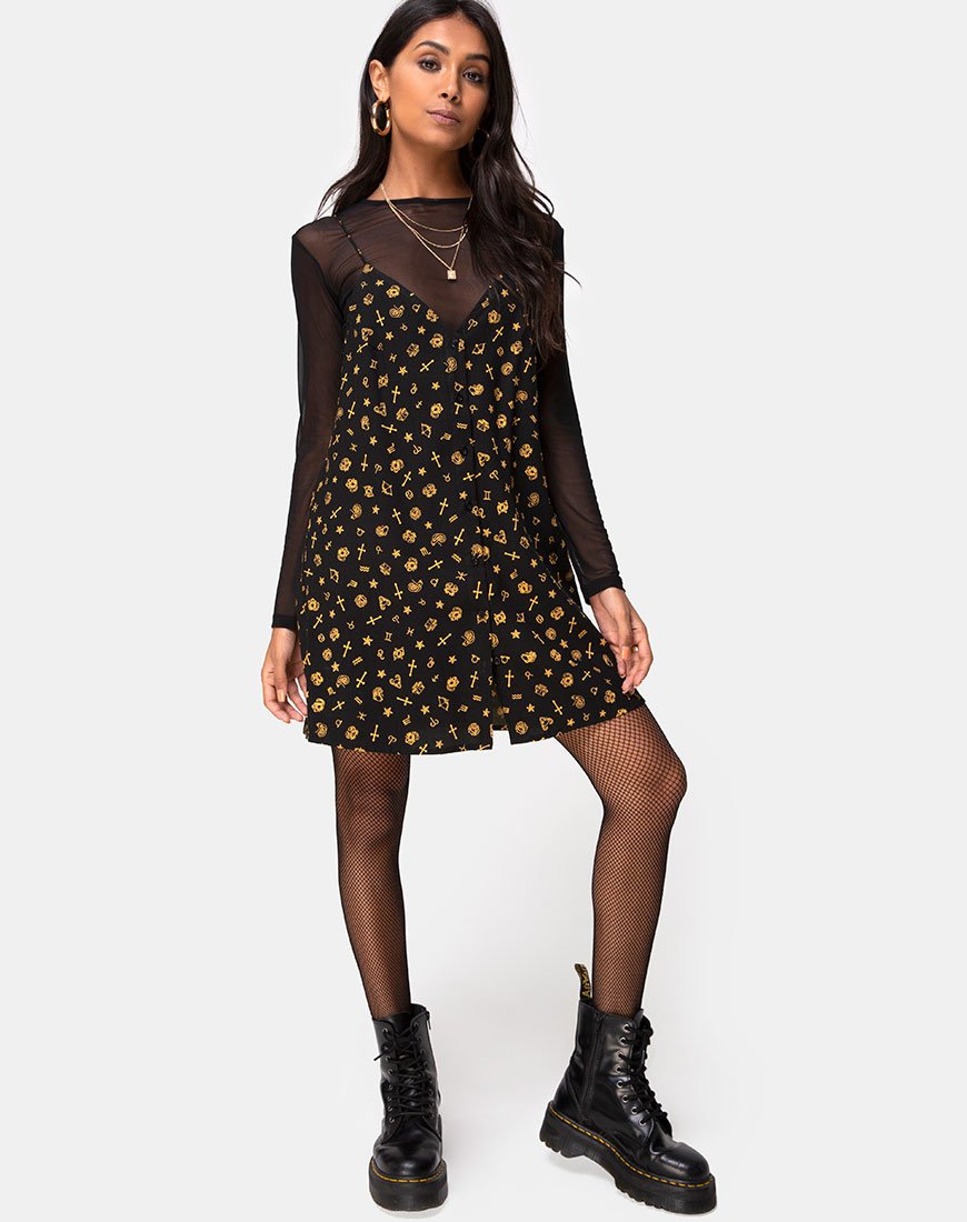 Image of Sanna Slip Dress in Mini Astro Schwarz