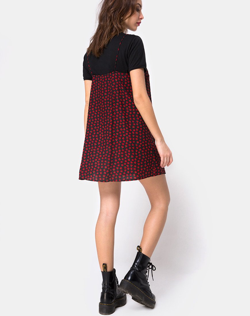 Image of Sanna Slip Dress in Dotty Rose Schwarz
