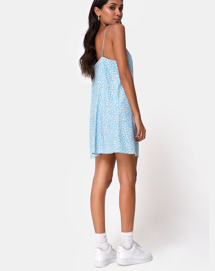 Bild von Sanna Slip Dress in Ditsy Rose Blau