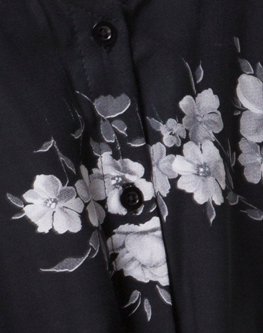 Image of Sanna Slip Dress in Mono Flower Schwarz
