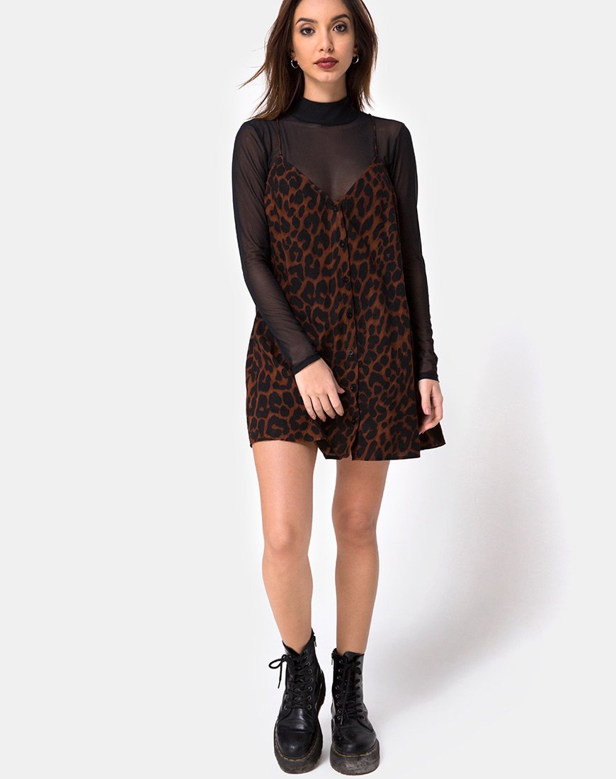 Image of Sanna Slip Dress in Übergröße Jaguar Braun
