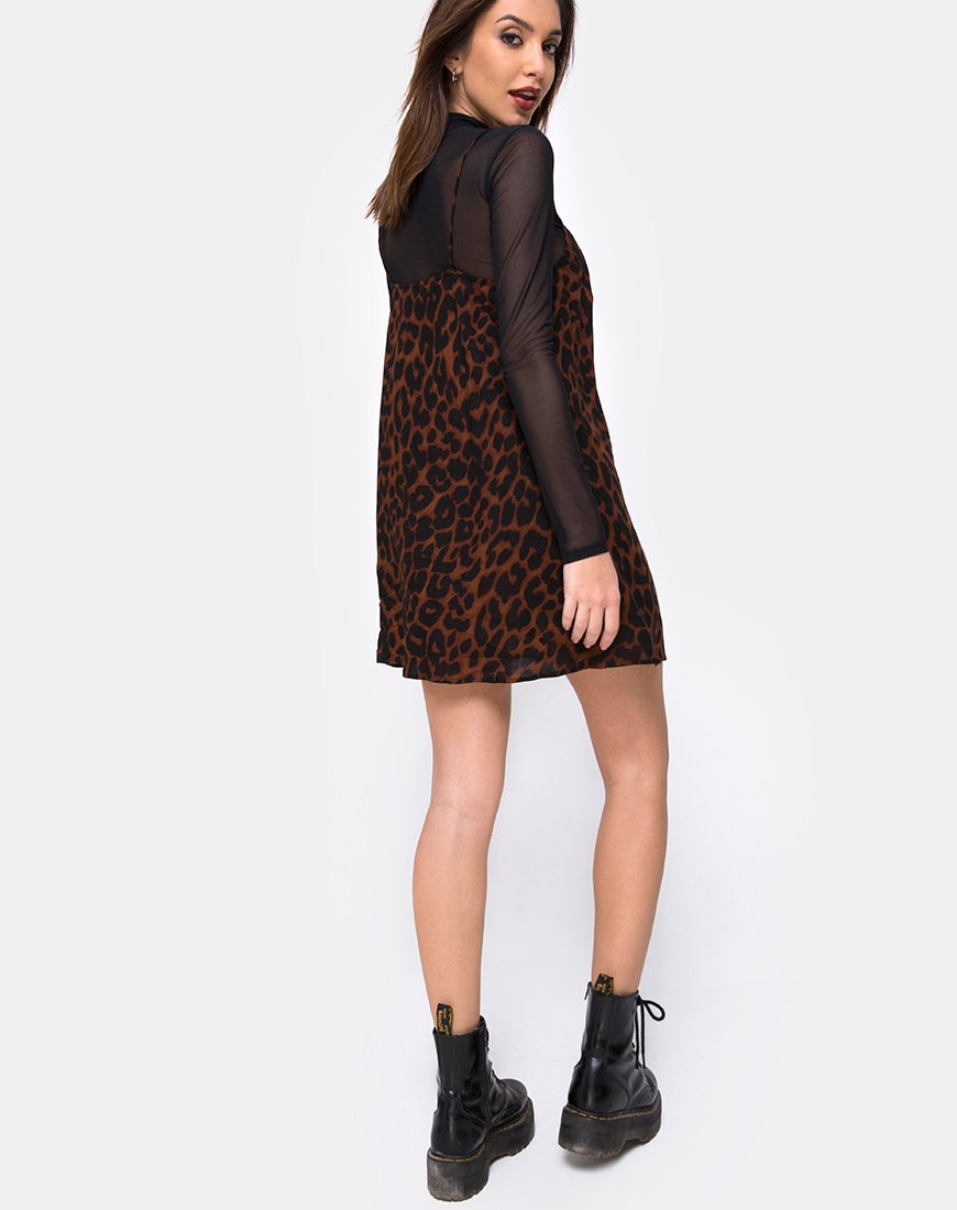 Image of Sanna Slip Dress in Übergröße Jaguar Braun