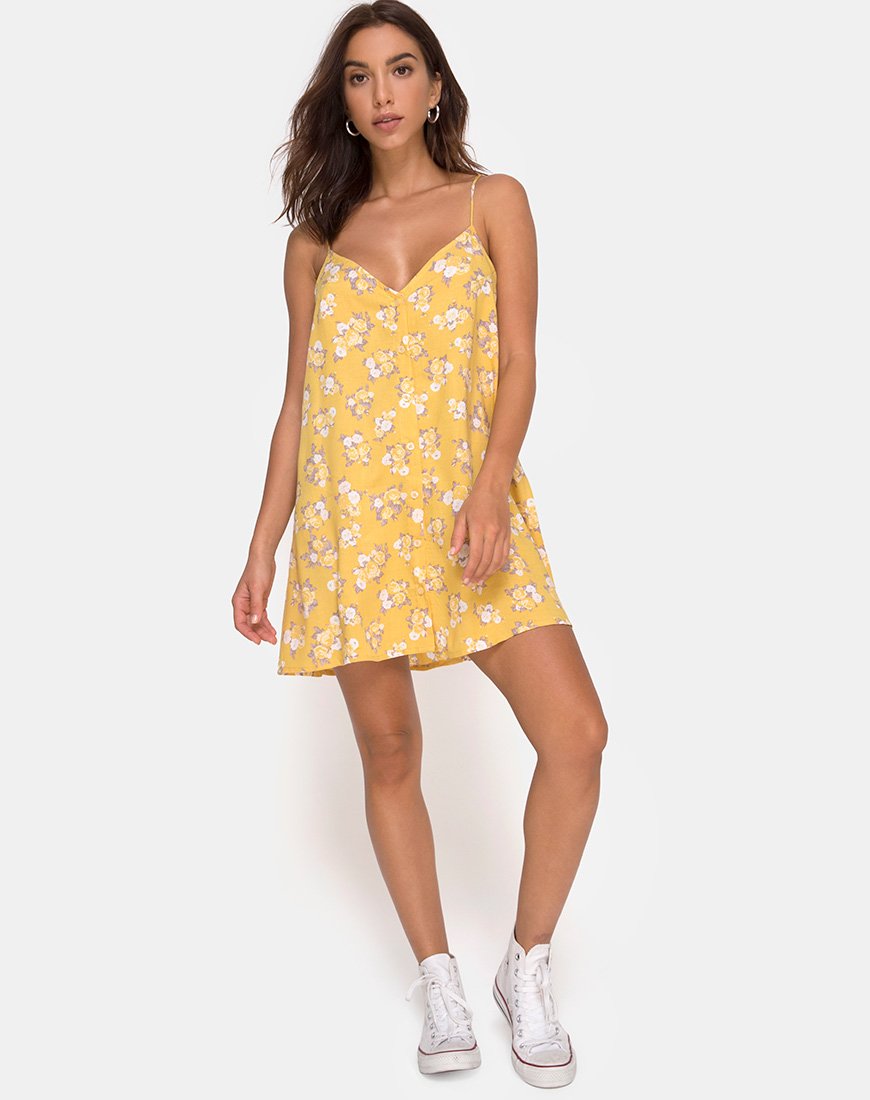 Image of Sanna Slip Dress in Rose Bunch Gelb