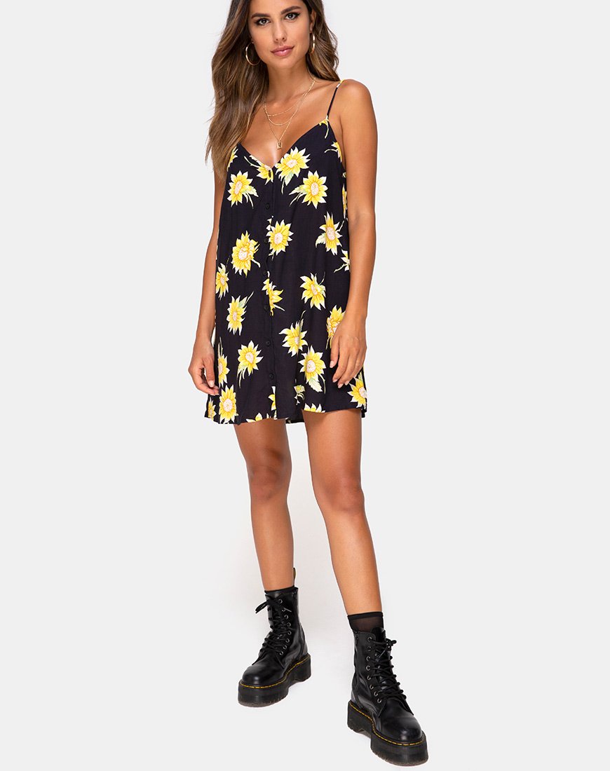 Image of Sanna Slip Dress in Sunny Days Schwarz