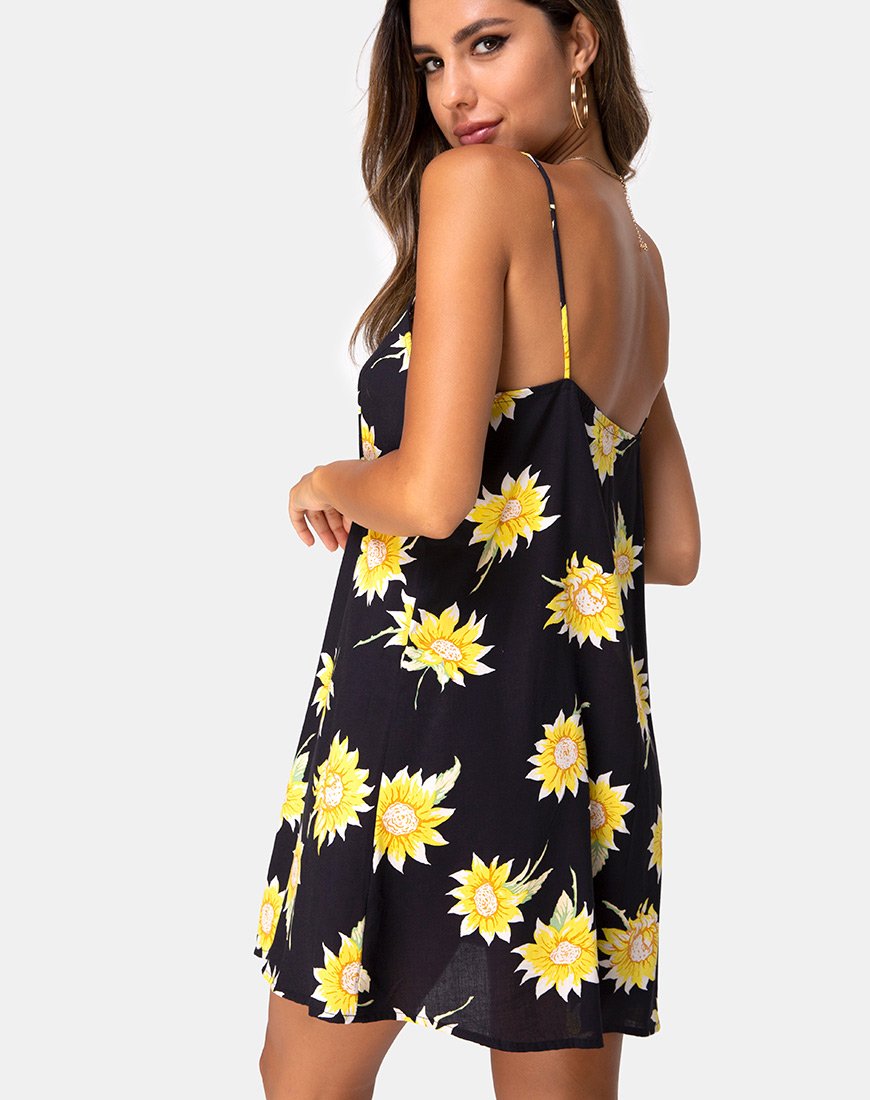 Sanna Slip Dress in Sunny Days Schwarz