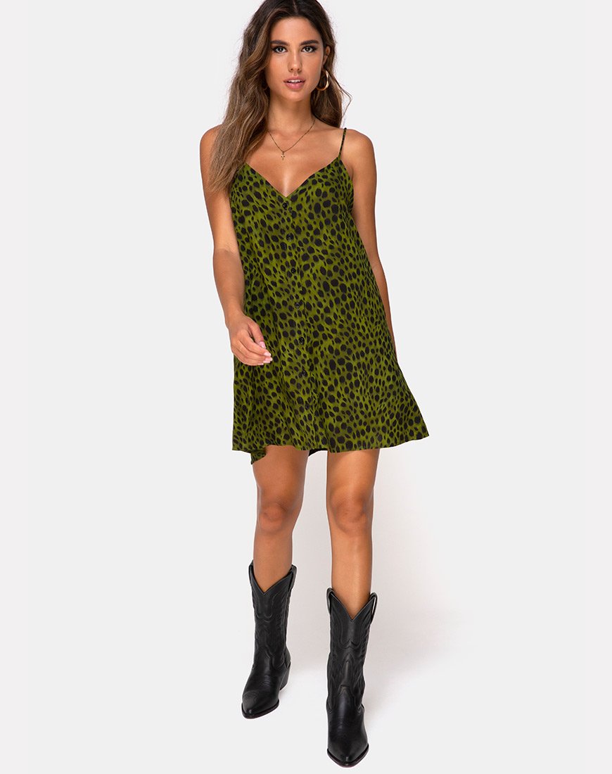 Bild von Sanna Slip Dress in Cheetah Khaki