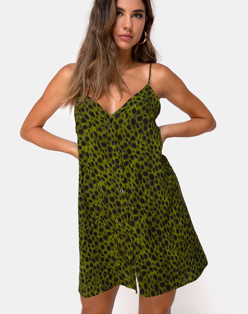 Bild von Sanna Slip Dress in Cheetah Khaki