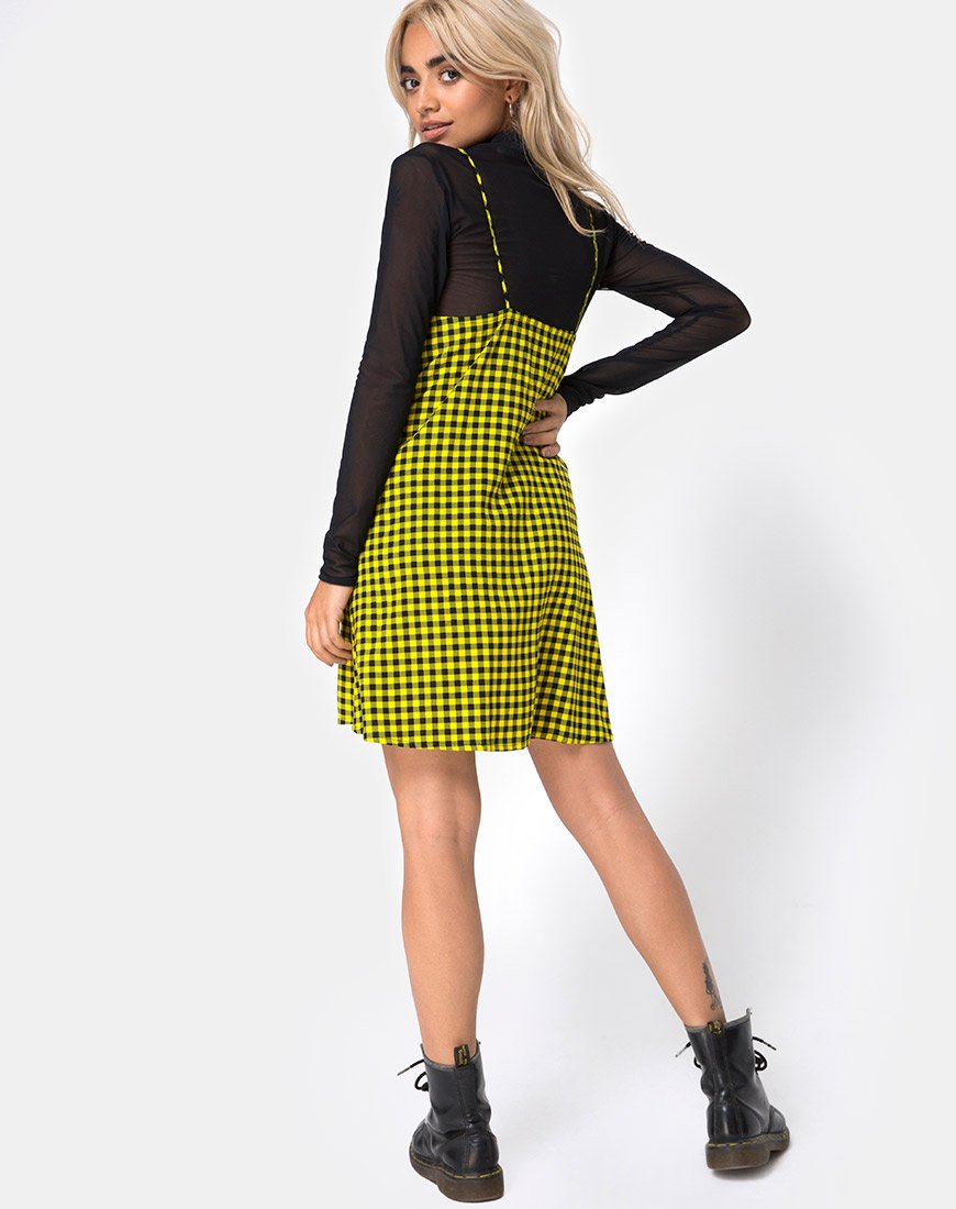 Image of Sanna Slip Dress in Medium Gingham Gelb