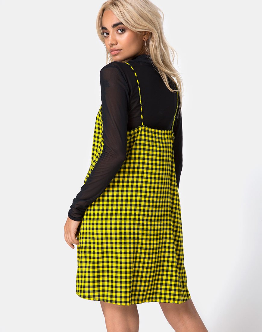 Image of Sanna Slip Dress in Medium Gingham Gelb