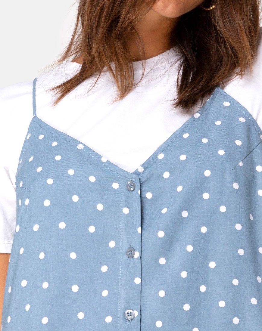 Image of Sanna Slip Dress in Skater Polka Blau
