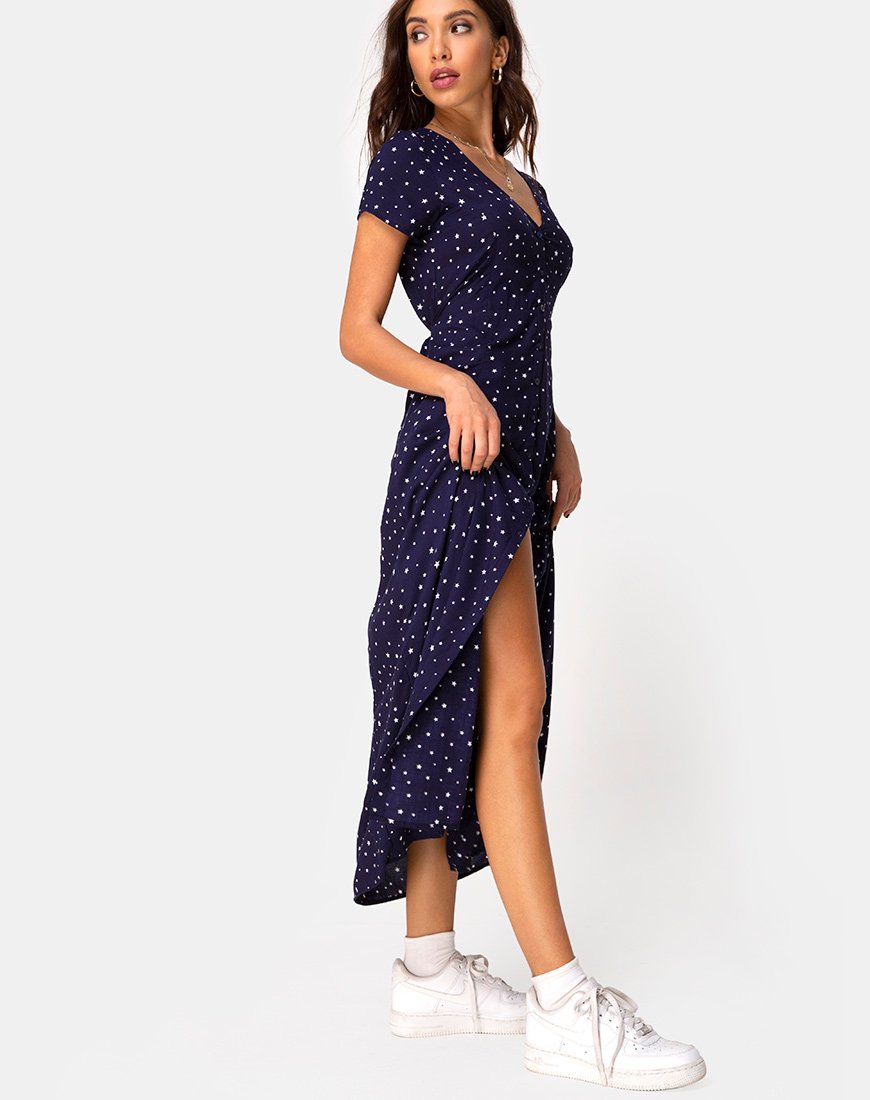 Image of Sanrin Midikleid in Starstruck Navy