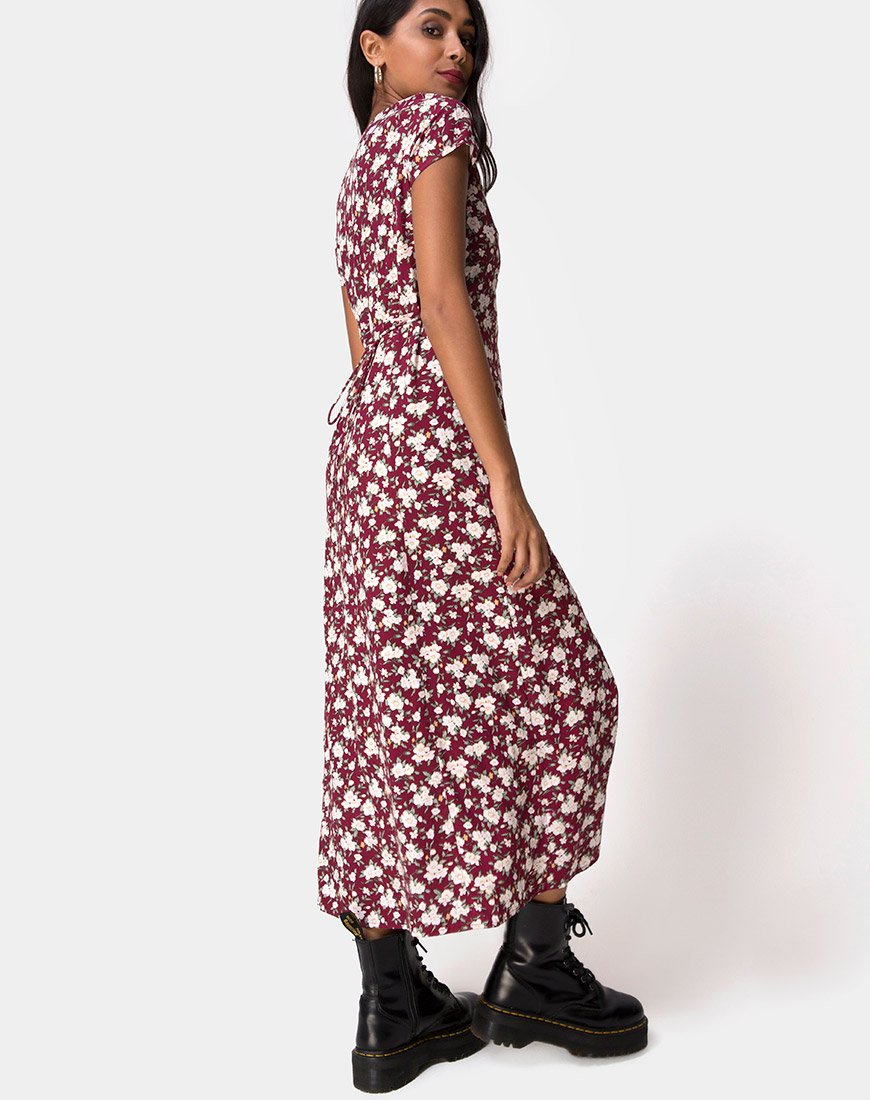 Sanrin Midikleid in Wild Fleur Maroon