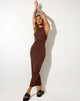 Image of Sarves Maxikleid in Rippe Tiefes Mahagoni