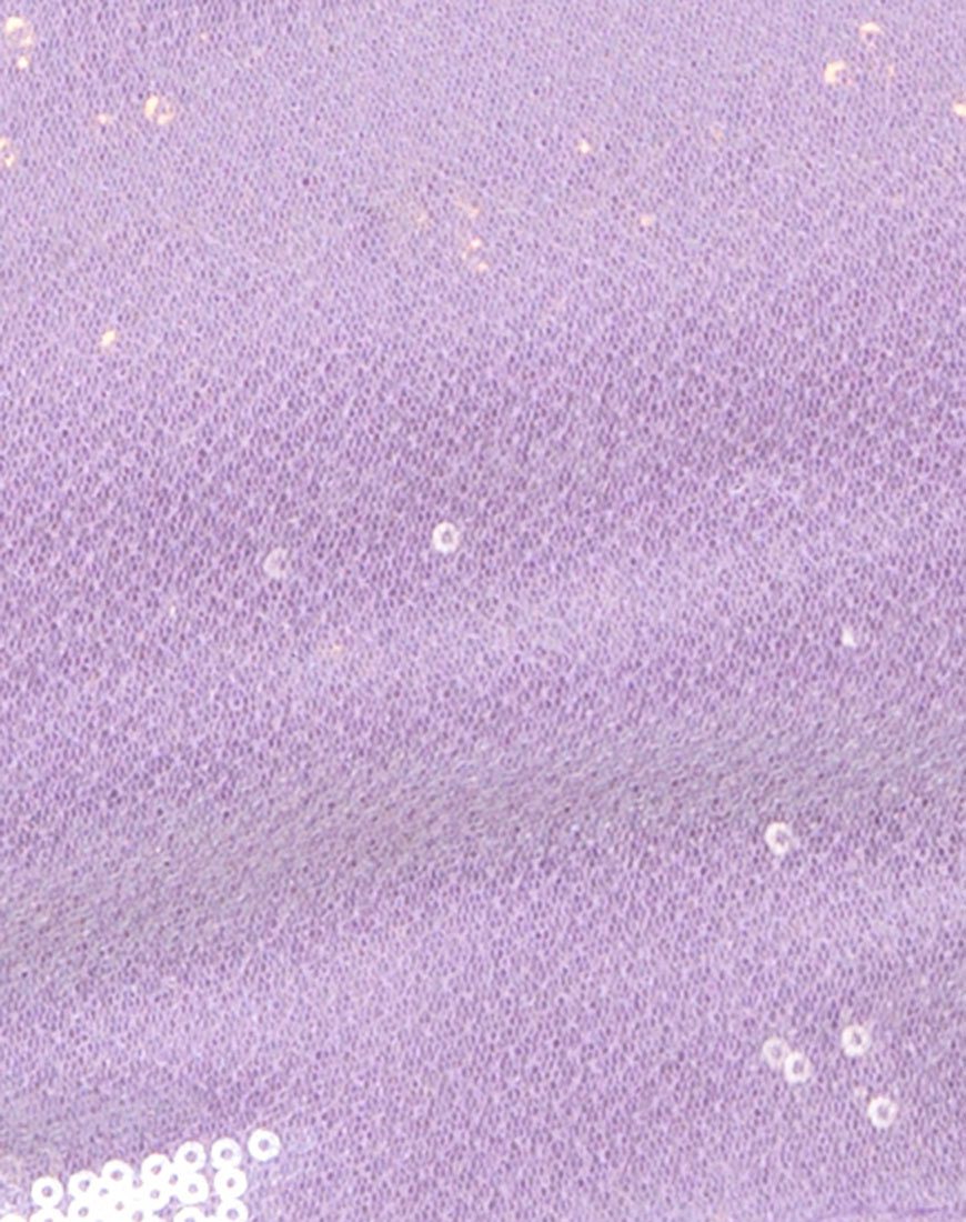 Bild von Sasha Crop Top aus mattem Mini-Pailletten-Lila