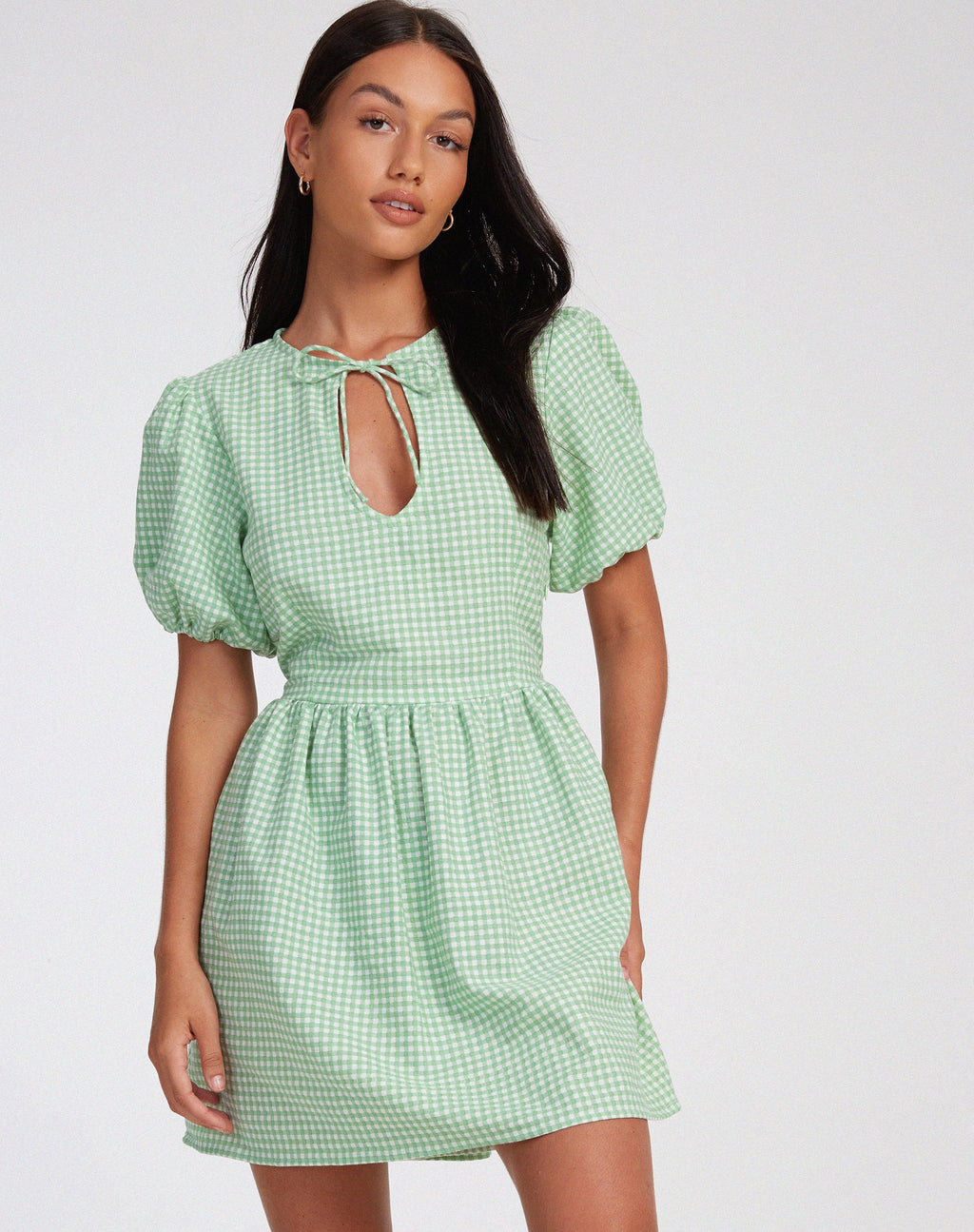 Sashio Minikleid in Mini Gingham Grün