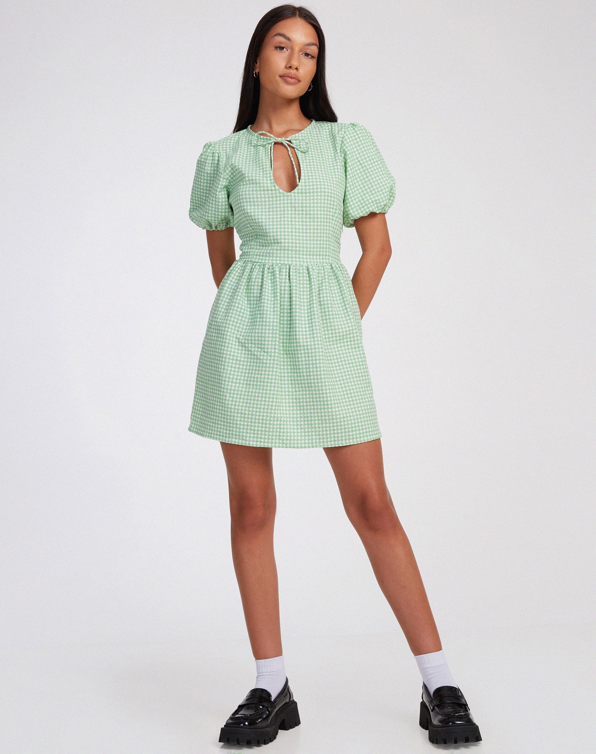 Abbildung von Sashio Mini Dress in Mini Gingham Green