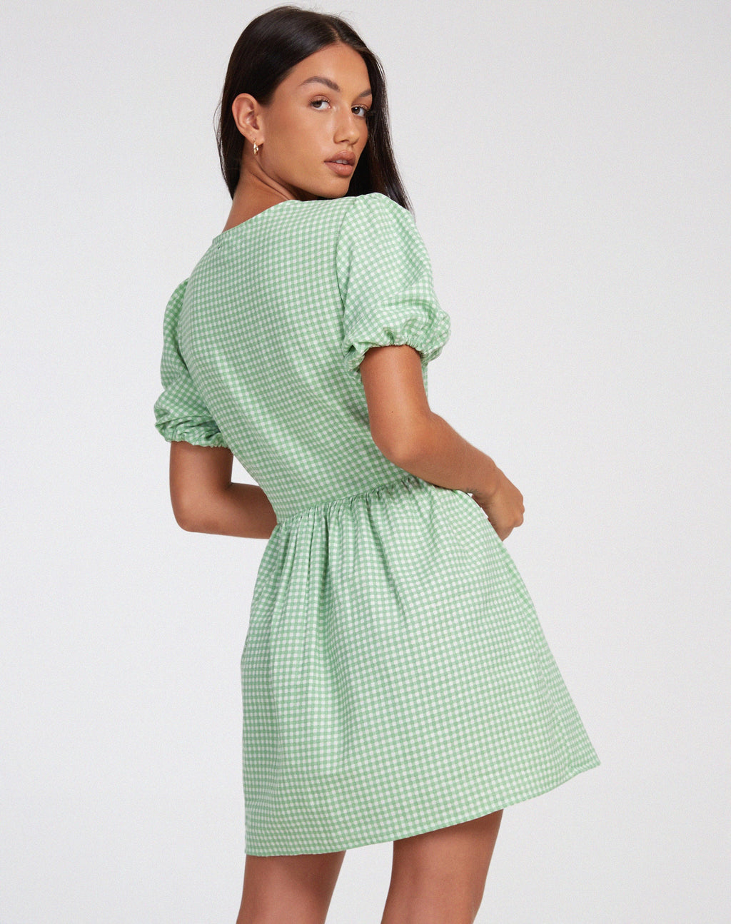 Sashio Minikleid in Mini Gingham Grün