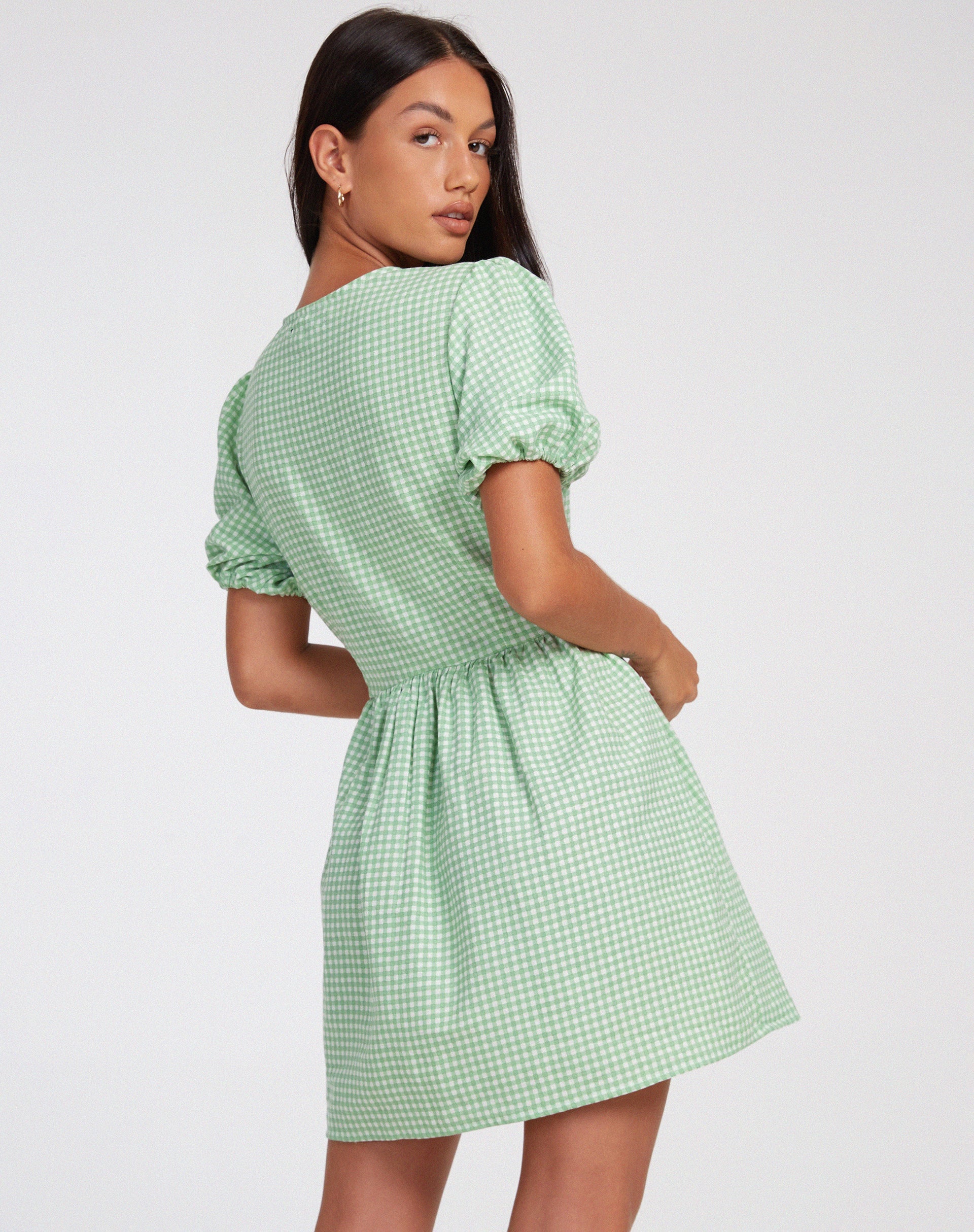 Abbildung von Sashio Mini Dress in Mini Gingham Green