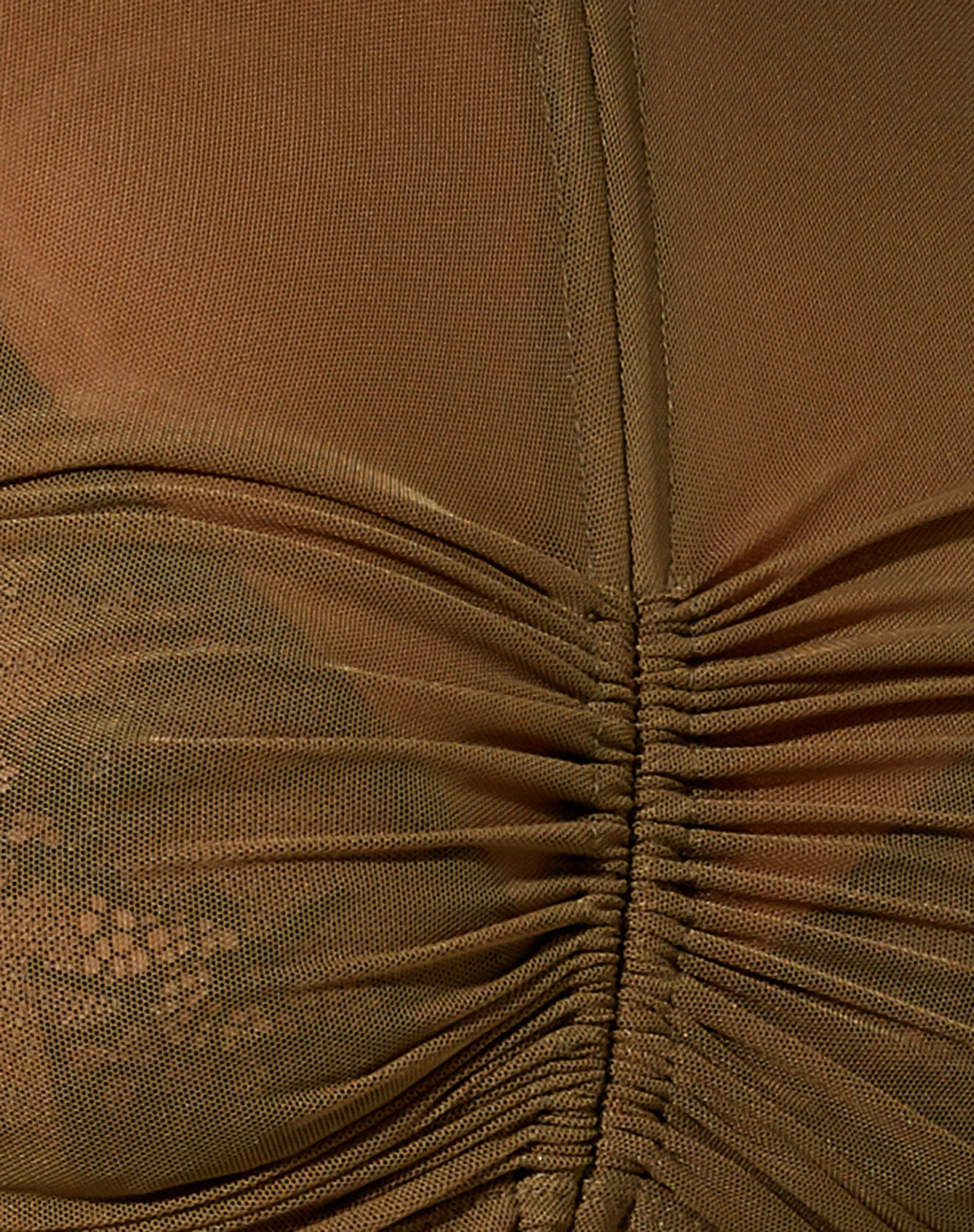 Image of Sauja Crop Top aus Mesh Khaki Grün