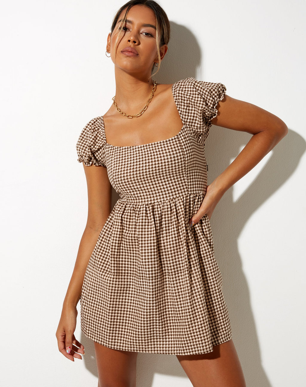 Saunder Skaterkleid aus Mini-Gingham
