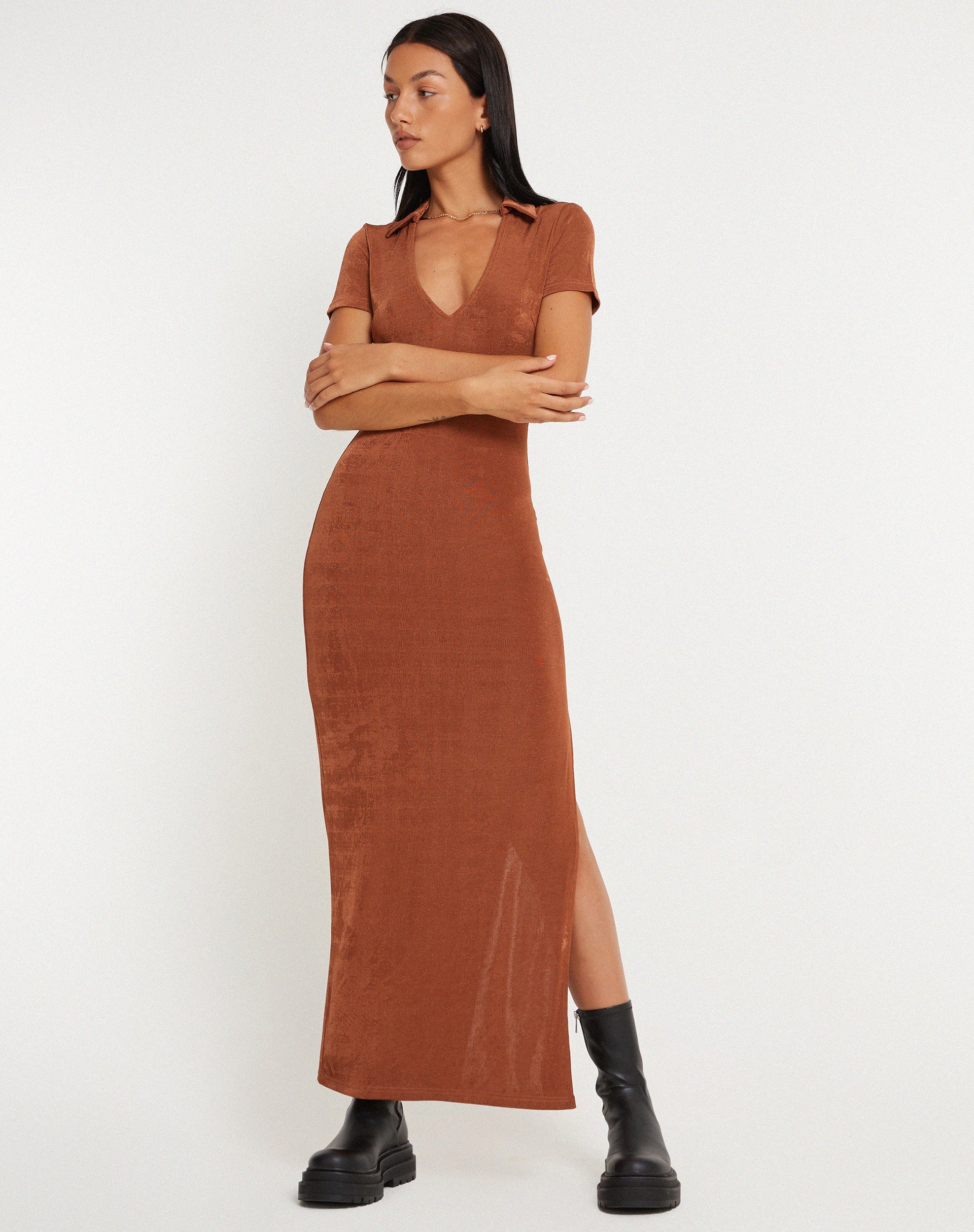 Bild von Savita Maxikleid in Bronze