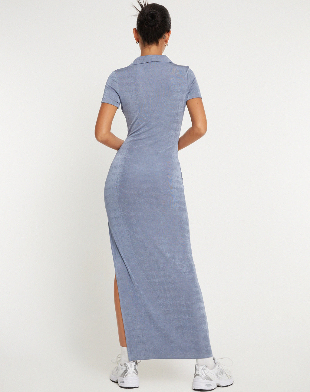 Savita Maxikleid in Schiefer