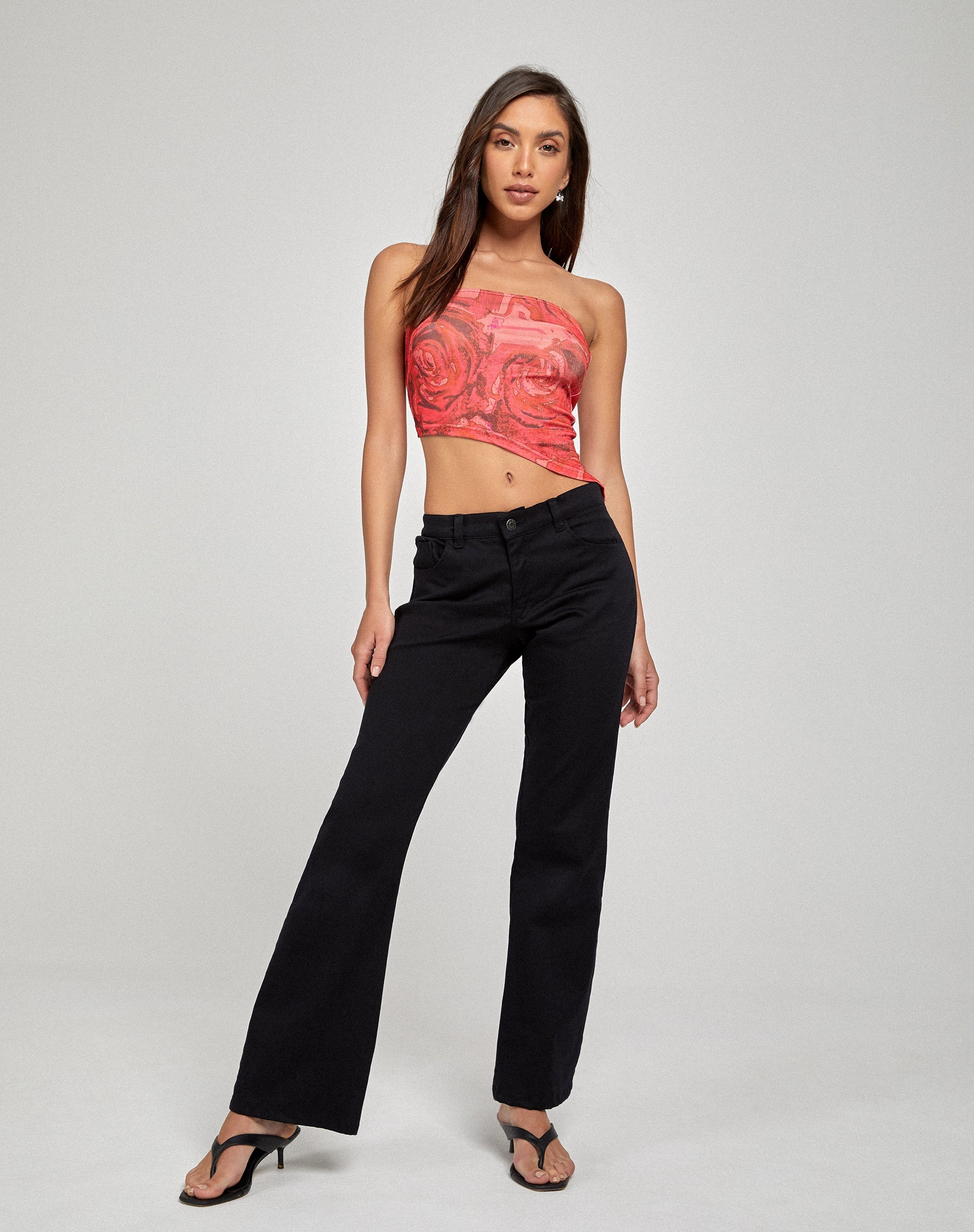 Sayunda Bandeau-Top in Rosenblütenrot