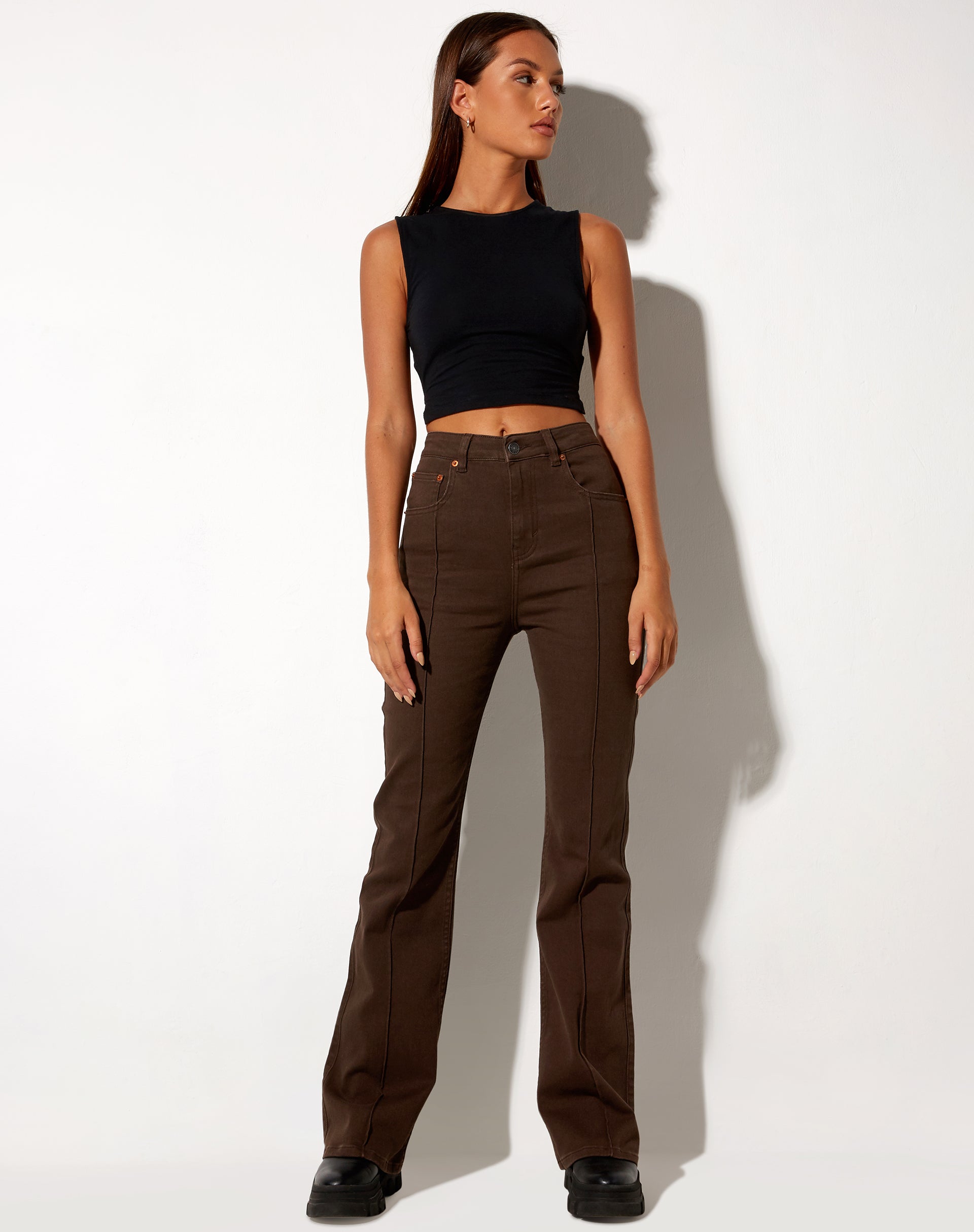 Bild von Seam Bootleg Jeans in Bitter Chocolate