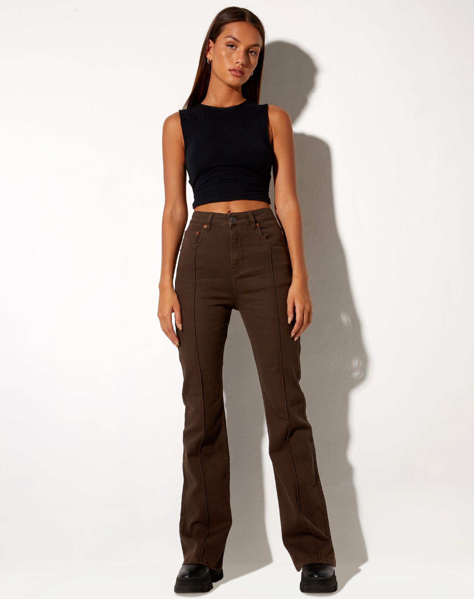 Bild von Seam Bootleg Jeans in Bitter Chocolate