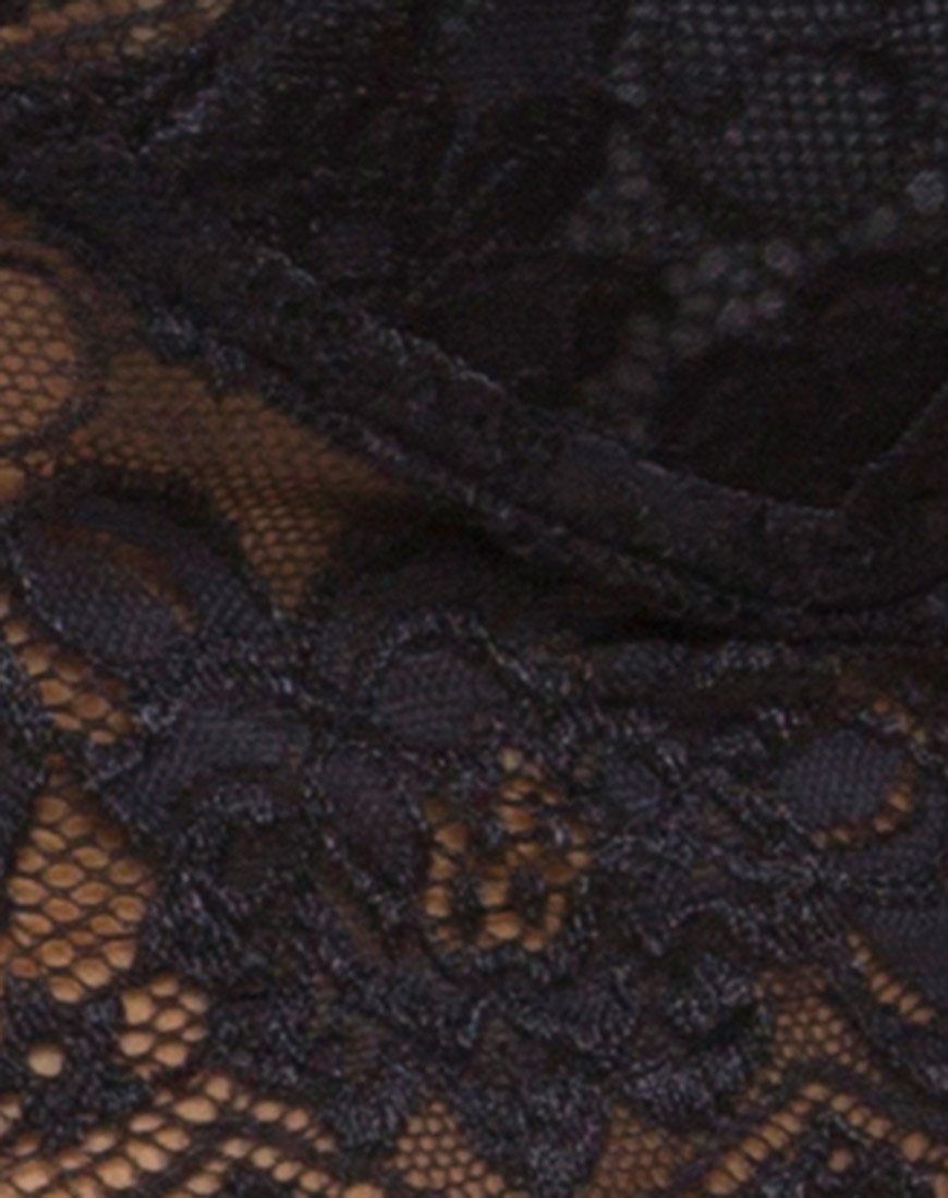 Image of Sejie Bralet Crop aus Spitze Schwarz