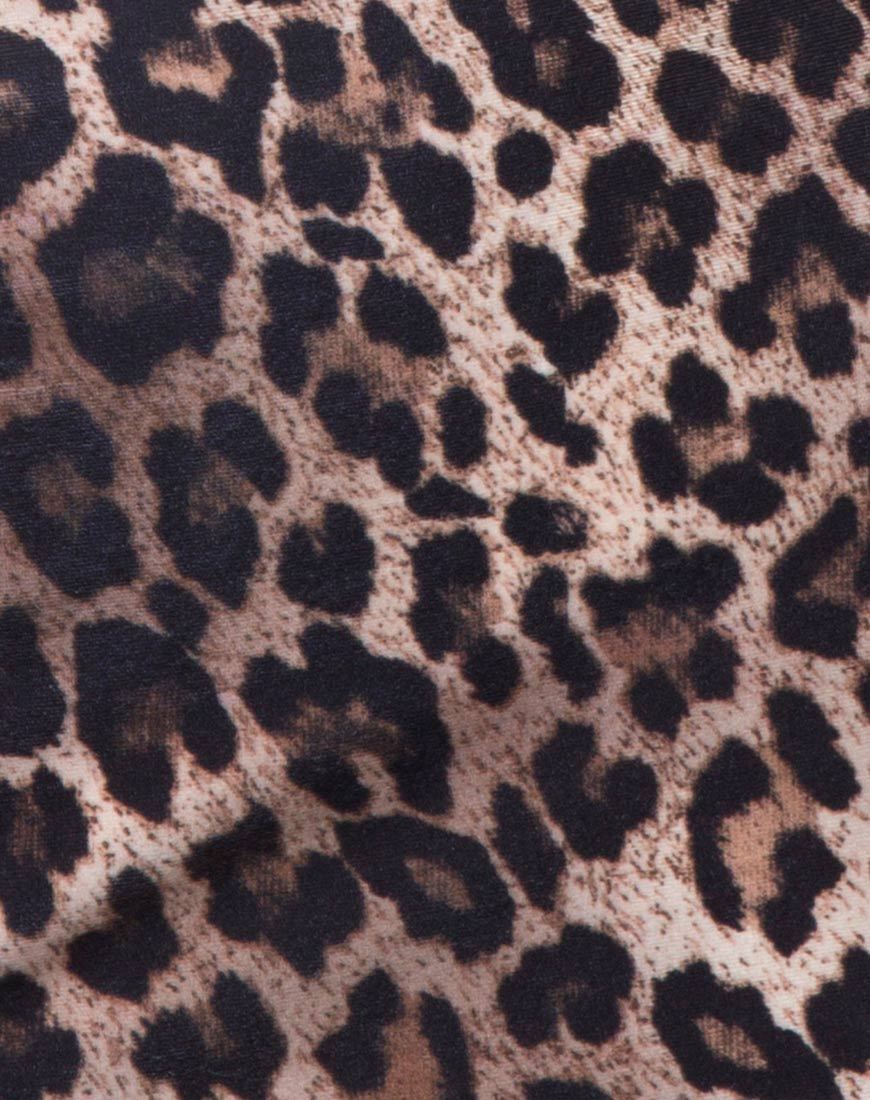 Image of Sekina Kleid in Samt Braun Leopard