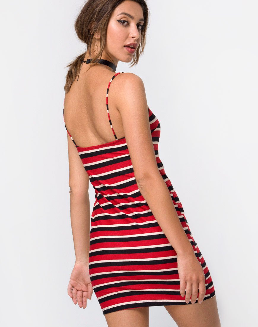 Bild von Selah Bodycon Kleid in Sunset Stripe Horizontal
