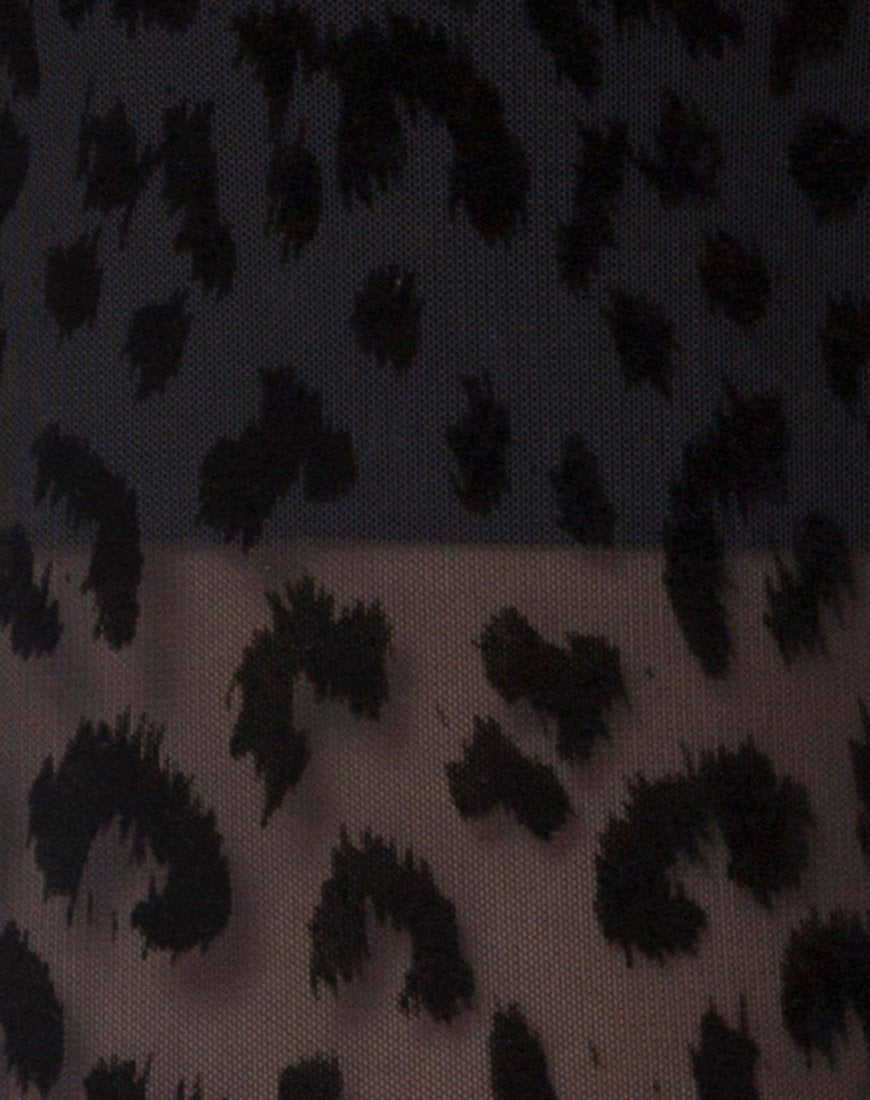 Image of Saleh Kleid aus schwarzem Tiernetz