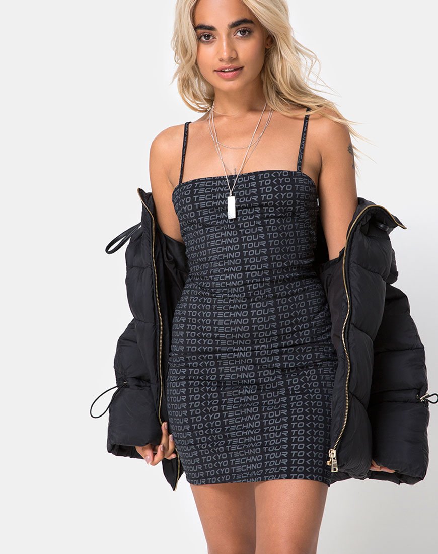 Selah Bodycon-Kleid aus Tokyo Techno Tour Schwarz