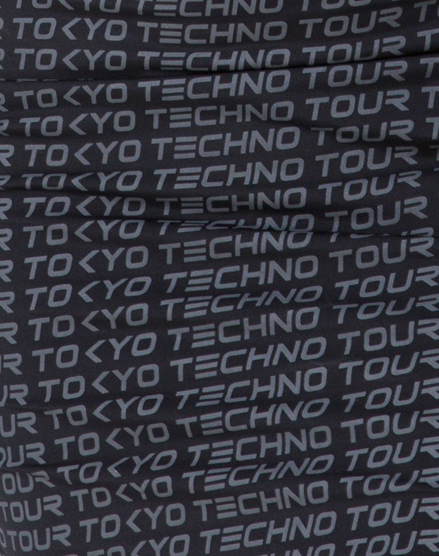 Image of Selah Bodycon Kleid in Tokyo Techno Tour Schwarz