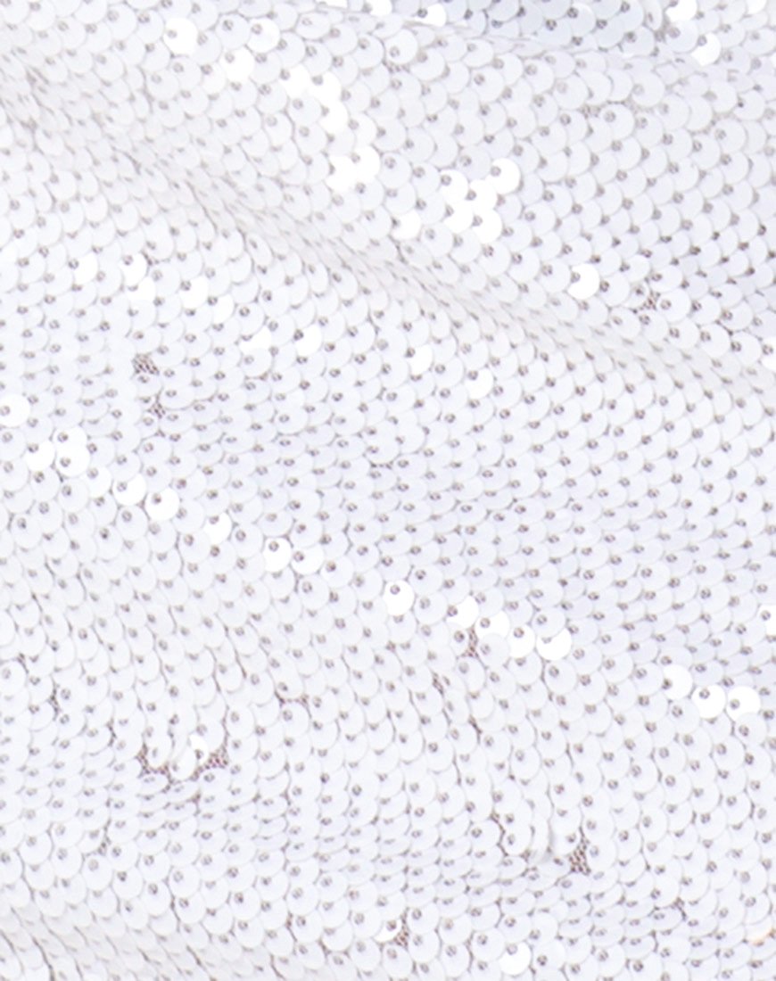 Image of Selah Röhrenkleid aus mattem Fischschuppen-Paillettenweiß
