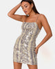 Bild von Selana Bodycon Kleid in Acid Snake Clear Pailletten