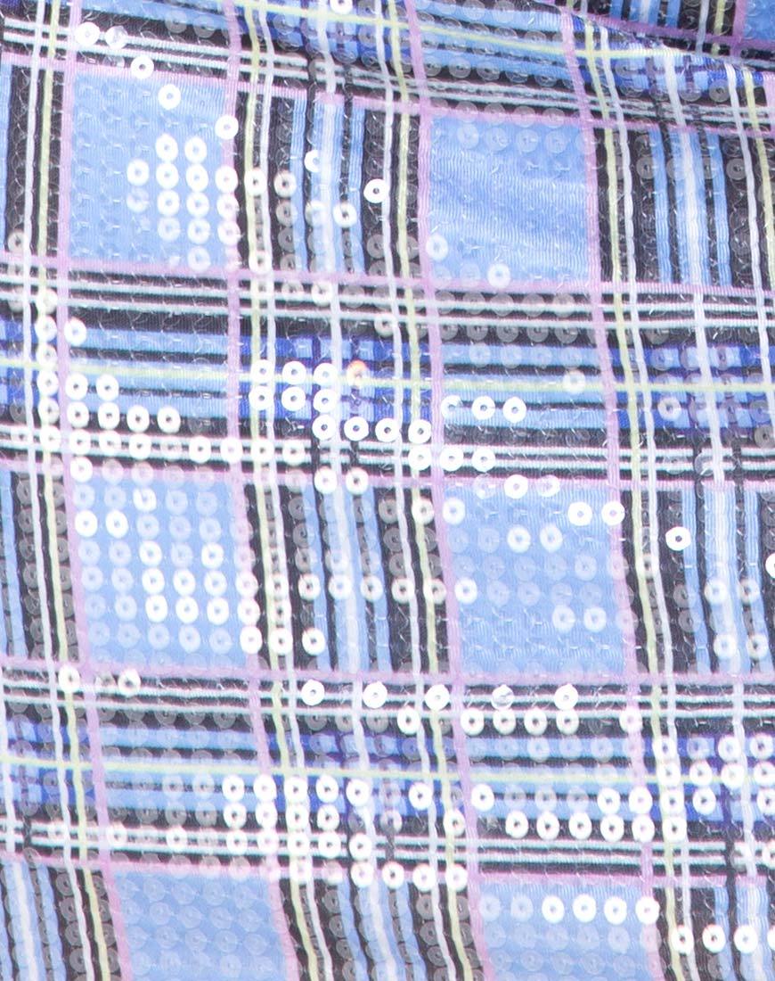 Image of Seleh Bodycon Kleid in 90er Karo mit Pailletten