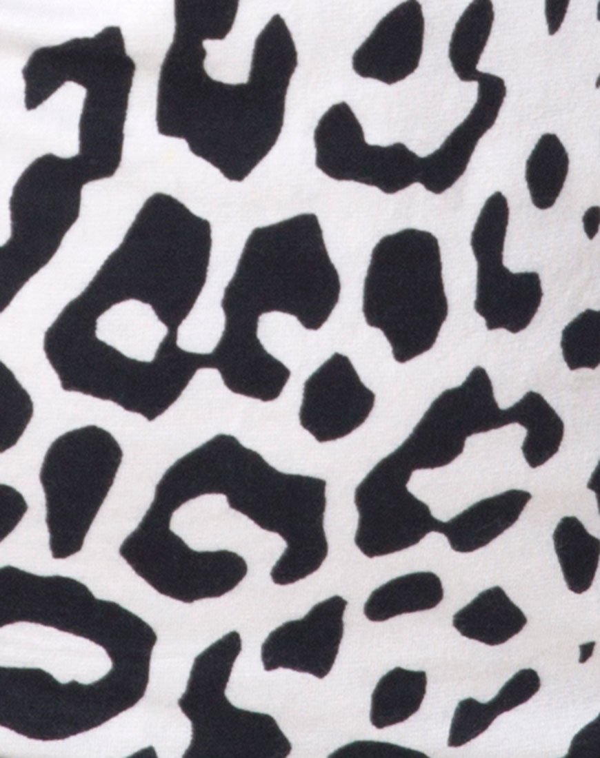 Image of Selest Bodycon Kleid in Mono Animal Grau und Weiß
