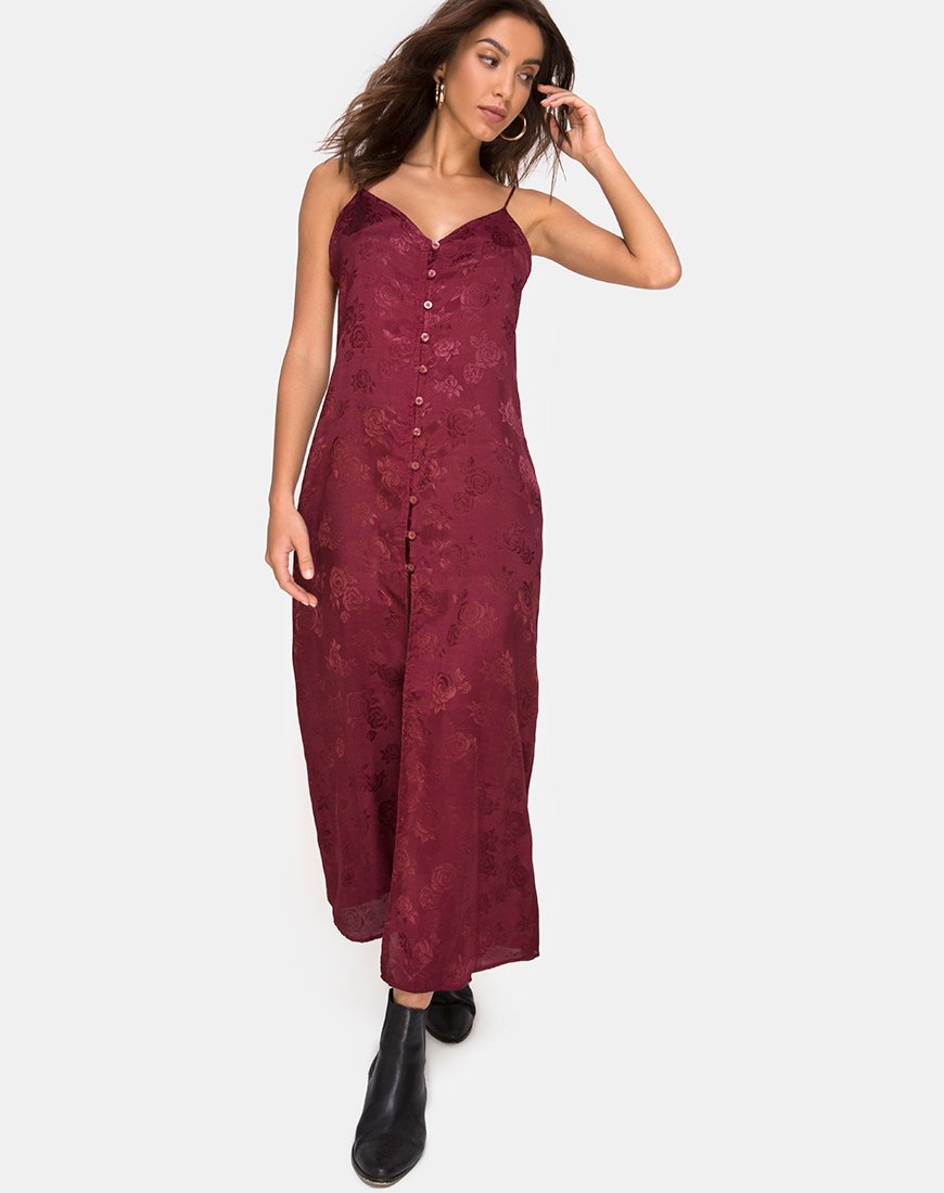 Bild von Senia Kleid in Satin Rose Burgundy