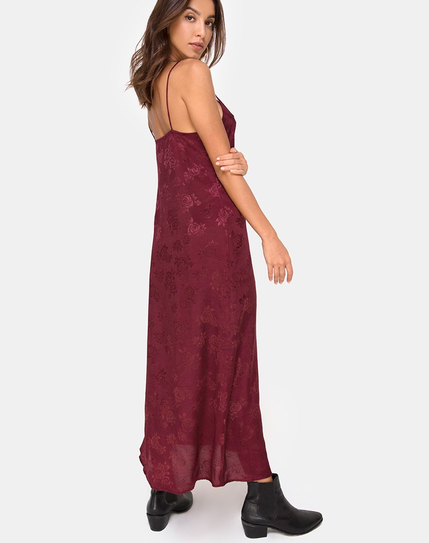 Bild von Senia Kleid in Satin Rose Burgundy