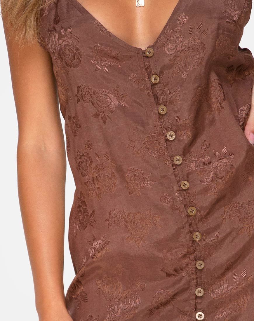 Image of Senia Kleid in Satin Rose Schokolade