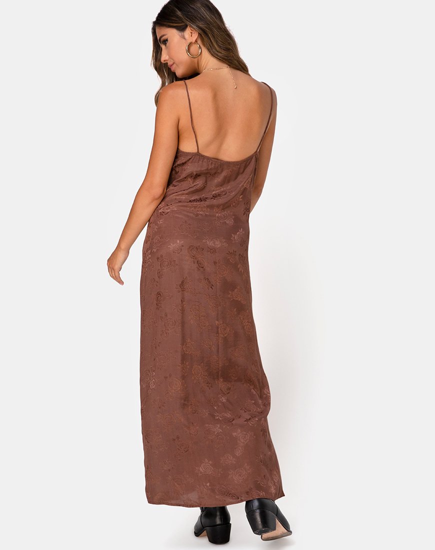 Image of Senia Kleid in Satin Rose Schokolade