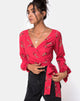 Bild von Sepra Wrap Top in Rouge Rose Pink