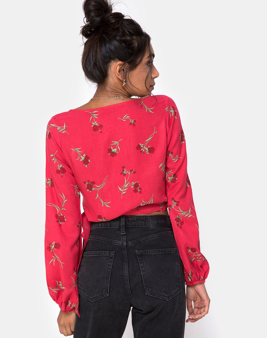 Bild von Sepra Wrap Top in Rouge Rose Pink
